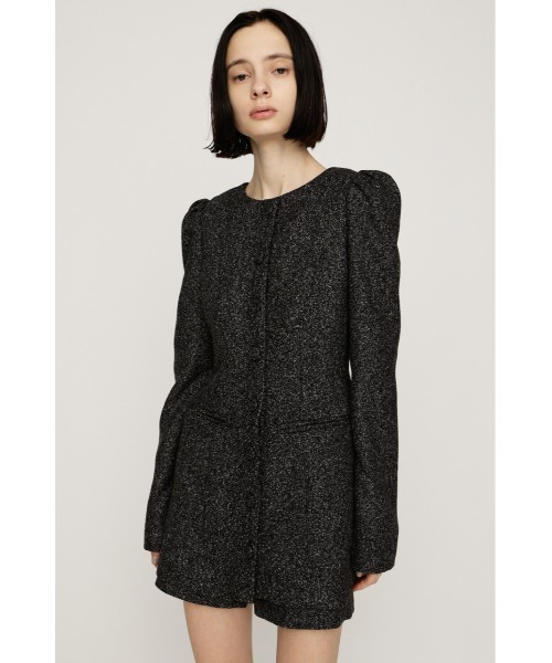 SLY(スライ)の「PUFF SLEEVE FRONT BUTTON 2P パフスリーブ フロントボタン ツーピー 秋服 冬服(セットアップ・レディース・ブラック/ベージュ・1/2)」の4枚目の写真