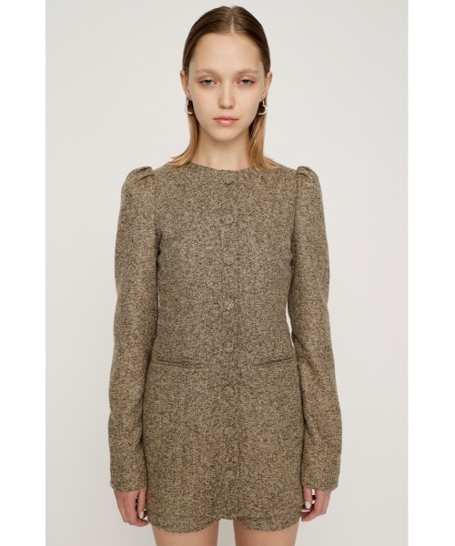 SLY(スライ)の「PUFF SLEEVE FRONT BUTTON 2P パフスリーブ フロントボタン ツーピー 秋服 冬服(セットアップ・レディース・ブラック/ベージュ・1/2)」の9枚目の写真
