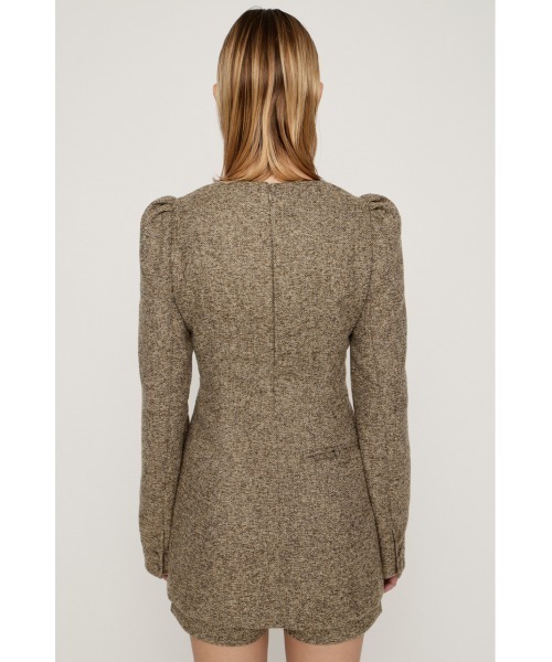 SLY(スライ)の「PUFF SLEEVE FRONT BUTTON 2P パフスリーブ フロントボタン ツーピー 秋服 冬服(セットアップ・レディース・ブラック/ベージュ・1/2)」の11枚目の写真