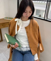 mebole（メボレ）の「スウェードノーカラージャケット（ノーカラージャケット）」