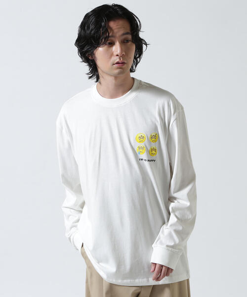 BARROW(バロー)の「Barrow/バロー/JAPAN LIMITED Iconic Smile LONG T-SHIRT(Tシャツ/カットソー・メンズ・ブラック/ホワイト・L/M/XL)」の2枚目の写真