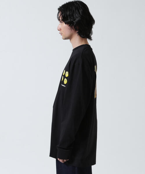 BARROW(バロー)の「Barrow/バロー/JAPAN LIMITED Iconic Smile LONG T-SHIRT(Tシャツ/カットソー・メンズ・ブラック/ホワイト・L/M/XL)」の3枚目の写真
