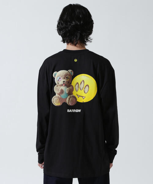 BARROW(バロー)の「Barrow/バロー/JAPAN LIMITED Iconic Smile LONG T-SHIRT(Tシャツ/カットソー・メンズ・ブラック/ホワイト・L/M/XL)」の4枚目の写真