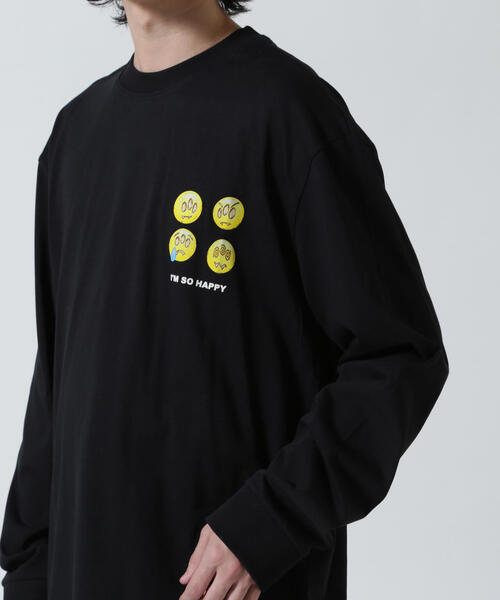BARROW(バロー)の「Barrow/バロー/JAPAN LIMITED Iconic Smile LONG T-SHIRT(Tシャツ/カットソー・メンズ・ブラック/ホワイト・L/M/XL)」の6枚目の写真