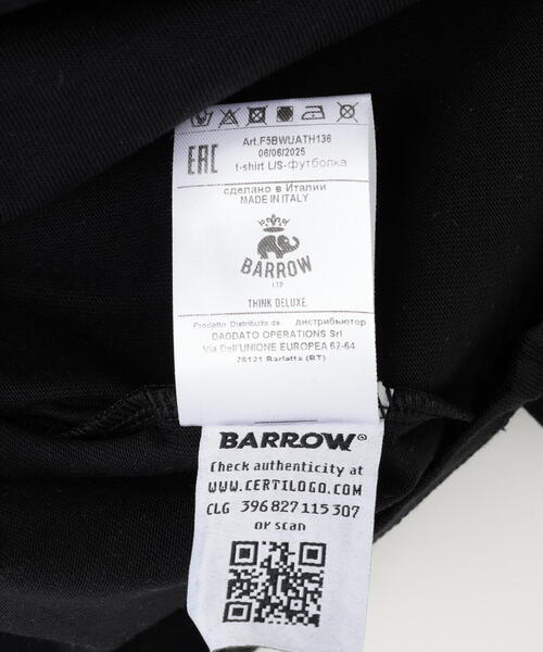 BARROW(バロー)の「Barrow/バロー/JAPAN LIMITED Iconic Smile LONG T-SHIRT(Tシャツ/カットソー・メンズ・ブラック/ホワイト・L/M/XL)」の14枚目の写真