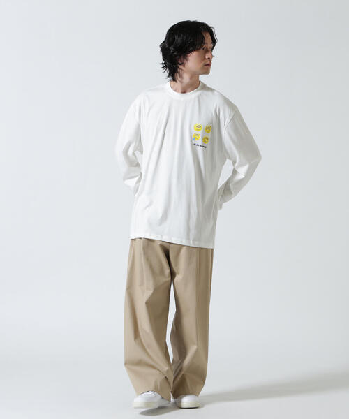 BARROW(バロー)の「Barrow/バロー/JAPAN LIMITED Iconic Smile LONG T-SHIRT(Tシャツ/カットソー・メンズ・ブラック/ホワイト・L/M/XL)」の17枚目の写真