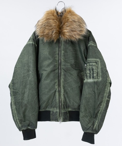 グレー MA-1 フライトジャケット ファー付き グレー MA-1 フライトジャケット ファー付き