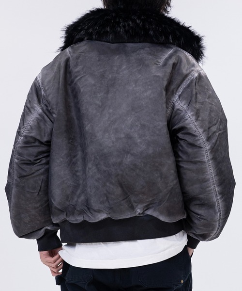 セール】【13】ヴィンテージ加工 脱着ファー フライトジャケット（MA-1