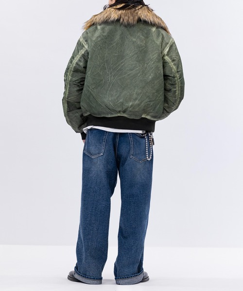 13】ヴィンテージ加工 脱着ファー フライトジャケット（MA-1）｜JOHN'S