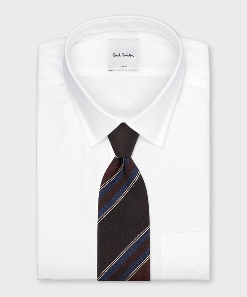 Paul Smith(ポールスミス)の「ダークトーン レジメンタル タイ【250026 552MJ】(ネクタイ・メンズ・ダークパープル/ダークグリーン/ダークブラウン・FREE)」の5枚目の写真