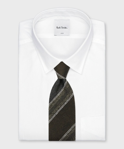 Paul Smith(ポールスミス)の「ダークトーン レジメンタル タイ【250026 552MJ】(ネクタイ・メンズ・ダークパープル/ダークグリーン/ダークブラウン・FREE)」の7枚目の写真