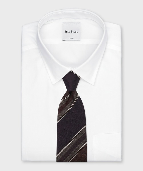 Paul Smith(ポールスミス)の「ダークトーン レジメンタル タイ【250026 552MJ】(ネクタイ・メンズ・ダークパープル/ダークグリーン/ダークブラウン・FREE)」の9枚目の写真