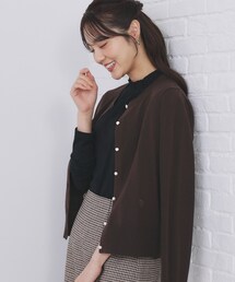 index | ビジュークルーネックカーディガン【洗濯機OK】(カーディガン/ボレロ)