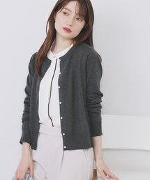 index | ビジュークルーネックカーディガン【洗濯機OK】《7col/XS～LL》(カーディガン/ボレロ)