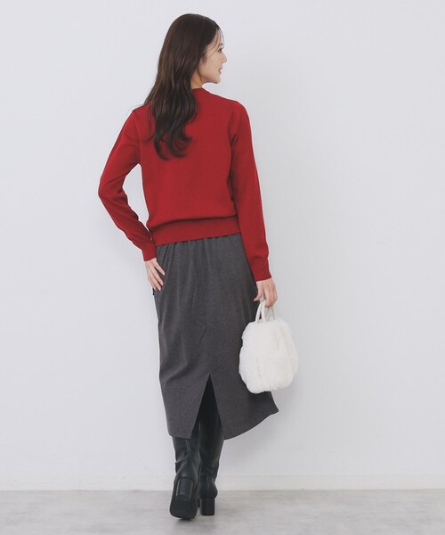 index(インデックス)の「ビジュークルーネックカーディガン【洗濯機OK】(カーディガン/ボレロ・レディース・チャコールグレー/ナチュラル/モスグリーン系7/ブラウン系その他/ネイビー/ピンク系1/ボルドー・34/36/38/40/42)」の15枚目の写真