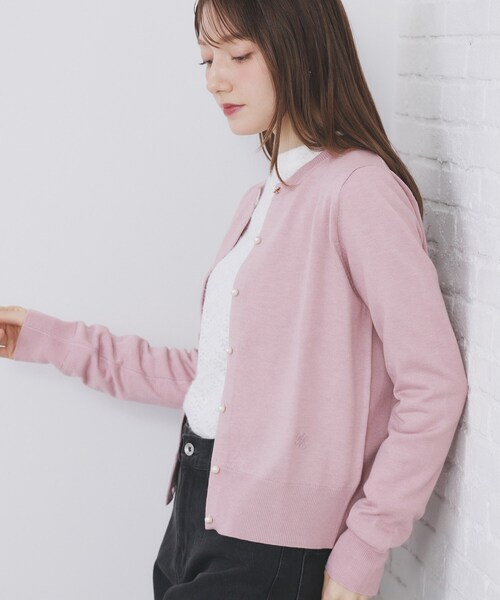 anybuyでお願い致します❢ セール】ビジュークルーネックカーディガン【洗濯機OK】《7col/XS～LL