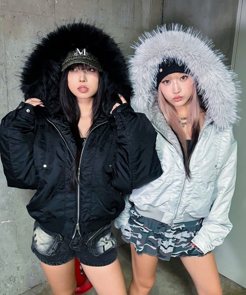 A'GEM/9 × .kom 『A'gem/エージェム』ファーフードMA1（MA-1）｜A'gem