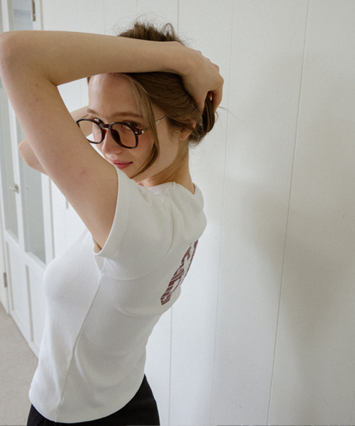 LETERIE(レテリー)の「LR NUMBER POINT T-SHIRT_WHITE(Tシャツ/カットソー・レディース・ホワイト・FREE)」の3枚目の写真