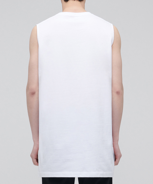 MUSINSA STANDARD（ムシンサスタンダード）の「レイヤードスリーブレストップ_ロング丈 [ホワイト]（Tシャツ/カットソー・メンズ・その他・SMALL/MEDIUM/LARGE/X-LARGE/X-SMALL）」の3枚目の写真