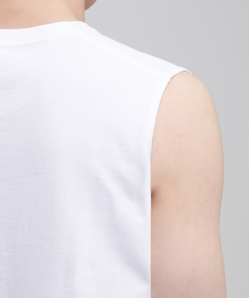 MUSINSA STANDARD（ムシンサスタンダード）の「レイヤードスリーブレストップ_ロング丈 [ホワイト]（Tシャツ/カットソー・メンズ・その他・SMALL/MEDIUM/LARGE/X-LARGE/X-SMALL）」の6枚目の写真