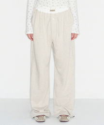 Waist Layerd 2way Jogger - Oatmeal