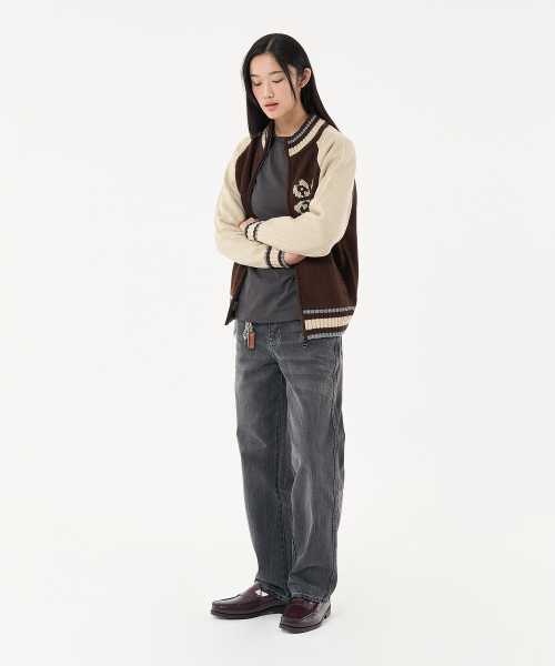AECA（エイカ）の「AECA RAGLAN COLOR BLOCK ZIP UP KNIT-BROWN（ニット/セーター・メンズ・その他・LARGE/MEDIUM/SMALL）」の3枚目の写真