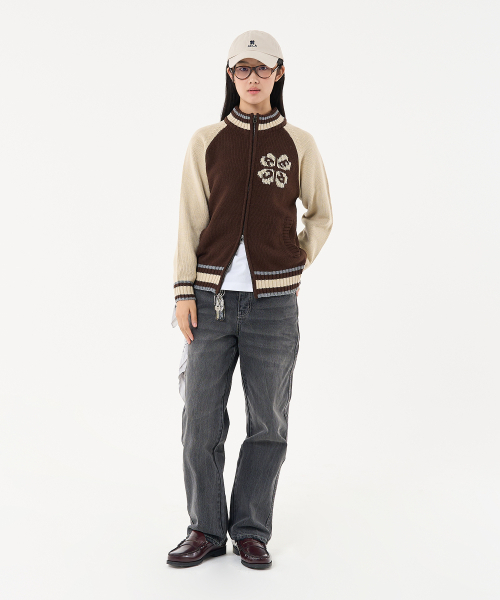 AECA（エイカ）の「AECA RAGLAN COLOR BLOCK ZIP UP KNIT-BROWN（ニット/セーター・メンズ・その他・LARGE/MEDIUM/SMALL）」の5枚目の写真