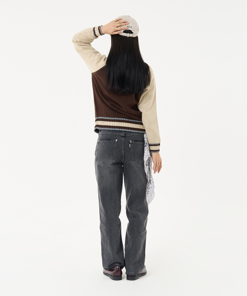 AECA（エイカ）の「AECA RAGLAN COLOR BLOCK ZIP UP KNIT-BROWN（ニット/セーター・メンズ・その他・LARGE/MEDIUM/SMALL）」の6枚目の写真