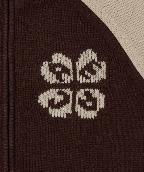 AECA（エイカ）の「AECA RAGLAN COLOR BLOCK ZIP UP KNIT-BROWN（ニット/セーター・メンズ・その他・LARGE/MEDIUM/SMALL）」の7枚目の写真