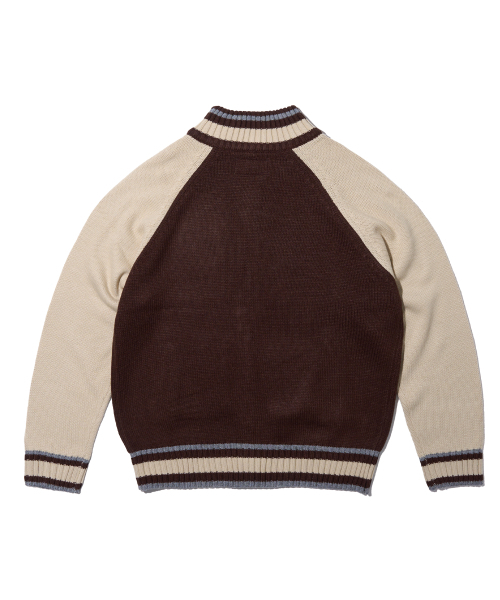 AECA（エイカ）の「AECA RAGLAN COLOR BLOCK ZIP UP KNIT-BROWN（ニット/セーター・メンズ・その他・LARGE/MEDIUM/SMALL）」の10枚目の写真