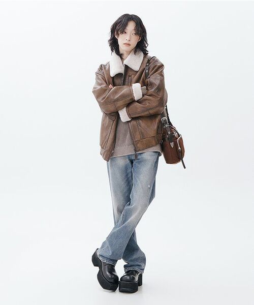 MUSINSA STANDARD（ムシンサスタンダード）の「ピグメントリブクルーネックニット[ブラウン]（ニット/セーター・メンズ・その他・SMALL/MEDIUM/LARGE/X-LARGE/XX-LARGE）」の19枚目の写真