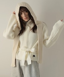 Ulysses | ベルト付きジップアップニットカーディガン(カーディガン/ボレロ)