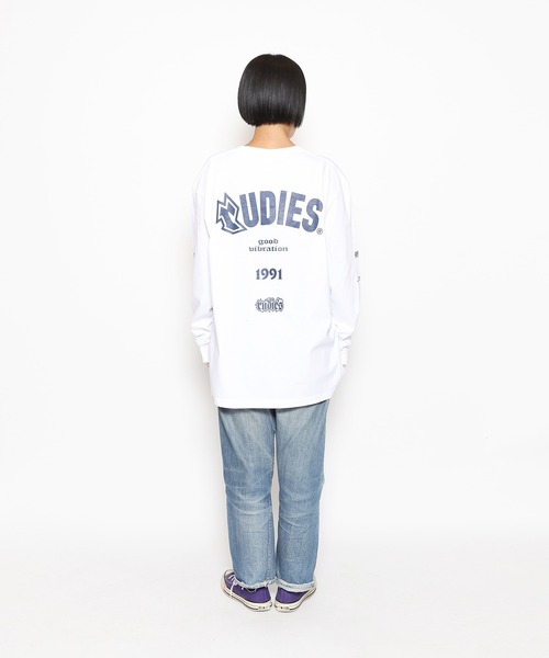 RUDIE'S(ルーディーズ)の「DIVISION LS TEE(Tシャツ/カットソー・メンズ・ブラック/ホワイト・L/XL/M)」の1枚目の写真