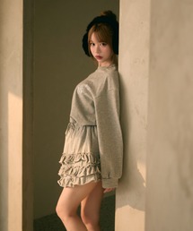 TITTY&CO.(ティティーアンドコー)のラインストーンロゴフリルセットアップ(セットアップ)