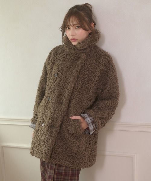 セール】poodle boa w big jacket / プードルボアWビッグジャケット