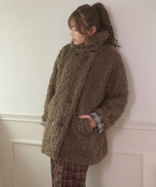 セール】poodle boa w big jacket / プードルボアWビッグジャケット