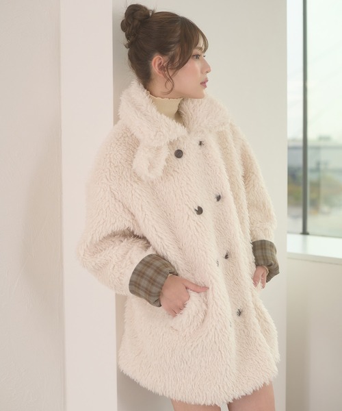 セール】poodle boa w big jacket / プードルボアWビッグジャケット