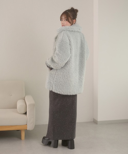 セール】poodle boa w big jacket / プードルボアWビッグジャケット