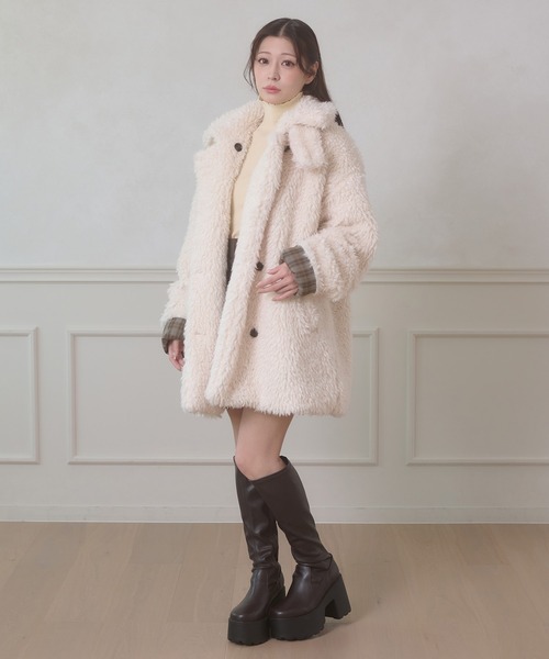セール】poodle boa w big jacket / プードルボアWビッグジャケット