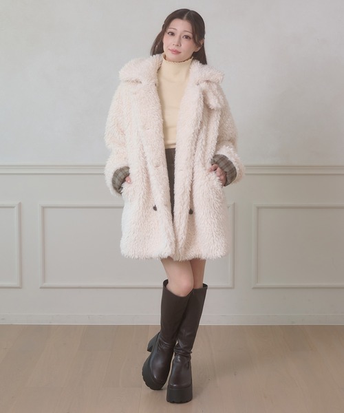 セール】poodle boa w big jacket / プードルボアWビッグジャケット