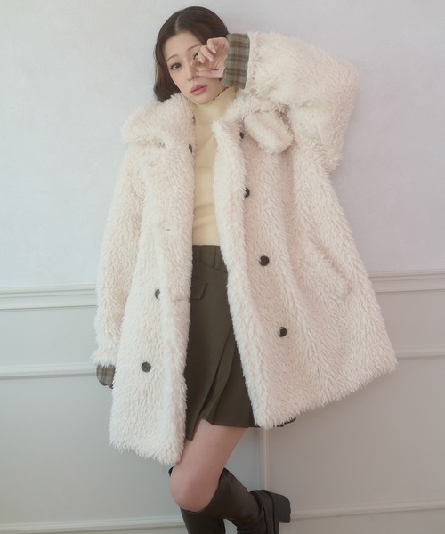 セール】poodle boa w big jacket / プードルボアWビッグジャケット