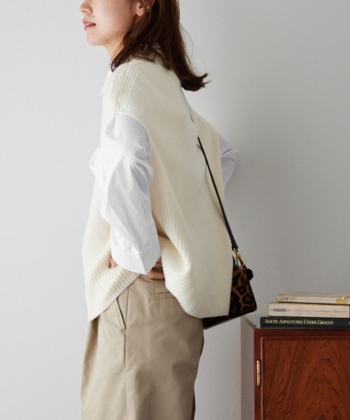 JOURNAL STANDARD relume（ジャーナルスタンダード　レリューム）の「《追加2》ハミルトンウール畔ベスト（ベスト・レディース・グレー/ネイビー/ホワイト・FREE）」の8枚目の写真