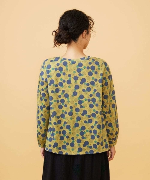 Jocomomola(ホコモモラ)の「Calle de la Bola ドットプリントカットソー(Tシャツ/カットソー・レディース・ブラウン/ミント・40)」の4枚目の写真
