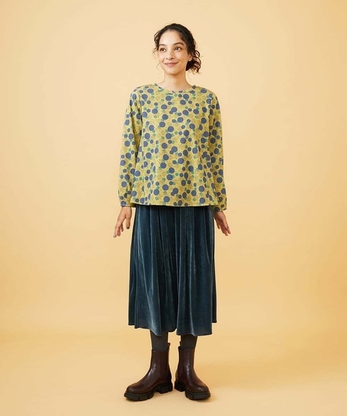 Jocomomola(ホコモモラ)の「Calle de la Bola ドットプリントカットソー(Tシャツ/カットソー・レディース・ブラウン/ミント・40)」の10枚目の写真