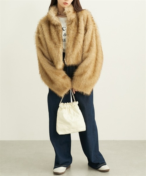 nissen（ニッセン）の「フェイクファージャケット（その他アウター・レディース・グレー/ブラウン・フリー）」の15枚目の写真