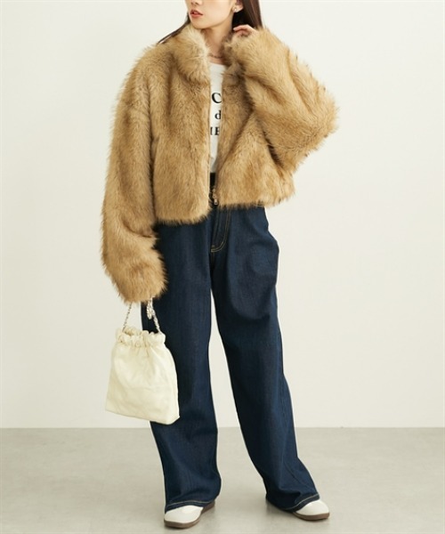 nissen（ニッセン）の「フェイクファージャケット（その他アウター・レディース・グレー/ブラウン・フリー）」の16枚目の写真