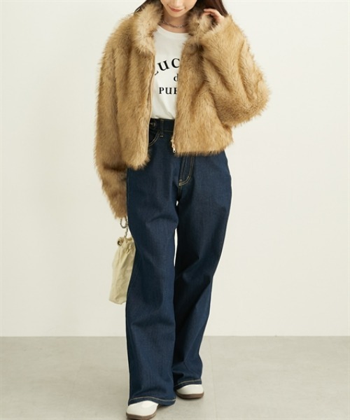 nissen（ニッセン）の「フェイクファージャケット（その他アウター・レディース・グレー/ブラウン・フリー）」の17枚目の写真