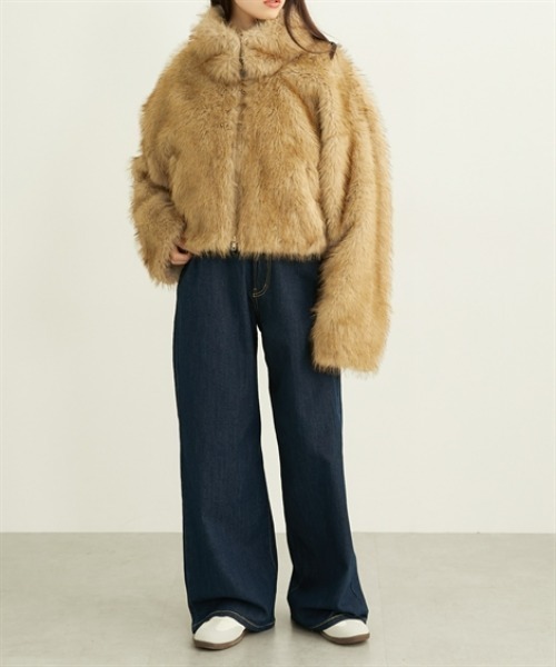 nissen（ニッセン）の「フェイクファージャケット（その他アウター・レディース・グレー/ブラウン・フリー）」の19枚目の写真