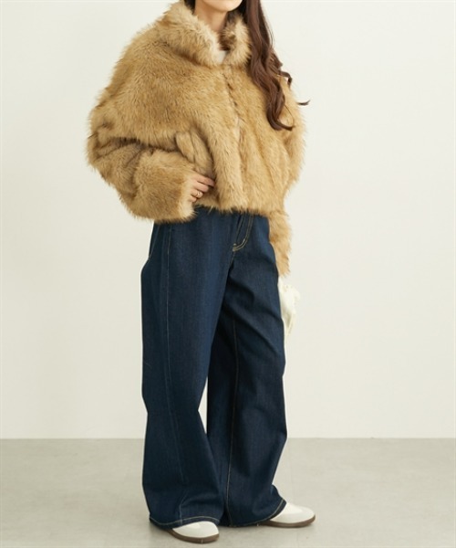 nissen（ニッセン）の「フェイクファージャケット（その他アウター・レディース・グレー/ブラウン・フリー）」の20枚目の写真