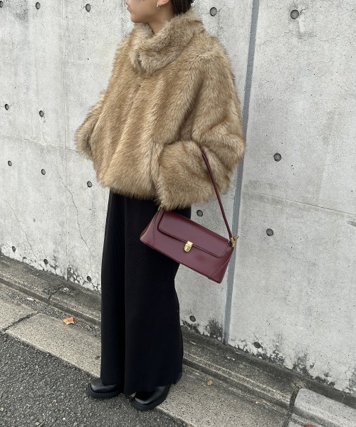 nissen（ニッセン）の「フェイクファージャケット（その他アウター・レディース・グレー/ブラウン・フリー）」の10枚目の写真